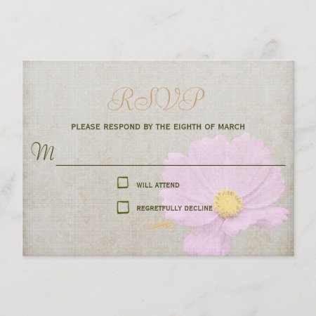 Response Rsvp Card Vintage Paper Simple Wedding
