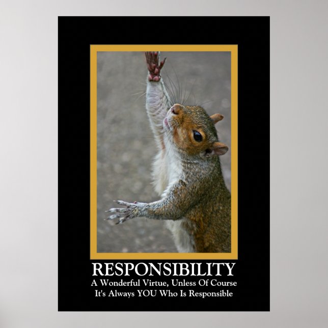 Responsibility ~ Fun Demotivational Poster (Front)