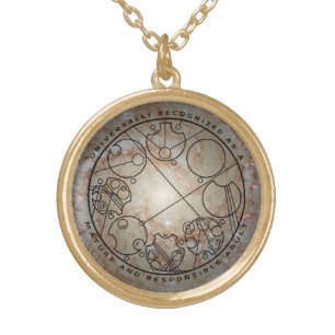 Responsible Adult - Circular Gallifreyan Gold Plated Necklace