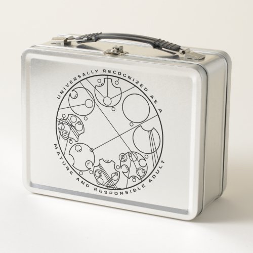 Responsible Adult _ Circular Gallifreyan Metal Lunch Box