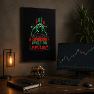 Responsible Decision or Impulse Bull Trading Minds Poster