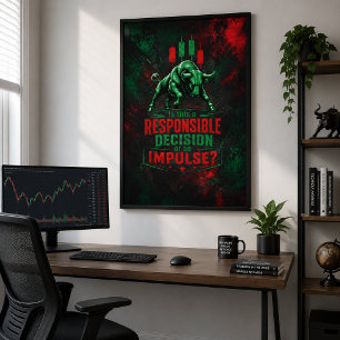 Responsible Decision or Impulse Trader Mindset  Canvas Print