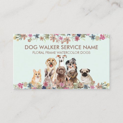 Responsible Dog Breeder Watercolor Puppy Business Card