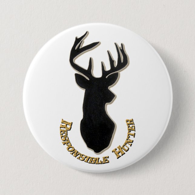 Responsible Hunter Deer Pattern Button (Front)