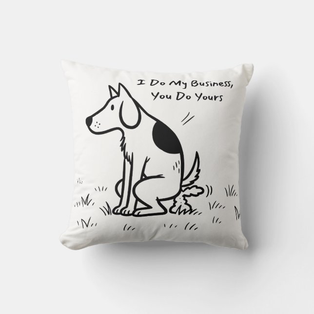 Responsible Pet Owner Dog Waste Reminder Throw Pillow (Front)