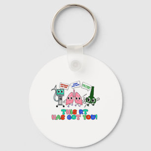 Resratory Therast Valentine’s Day Design Lung Squa Keychain