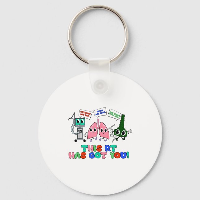 Resratory Therast Valentine’s Day Design Lung Squa Keychain (Front)