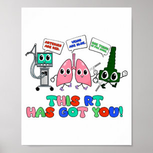 Resratory Therast Valentine’s Day Design Lung Squa Poster