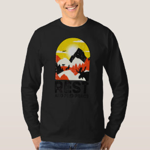 Rest And Find Peace Motivation Inspiration Hiking  T-Shirt