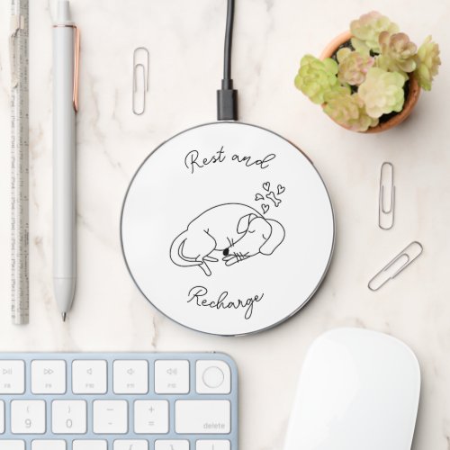 Rest and Recharge Sleeping Dog Wireless Charger