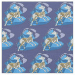 "Rest and Relaxation", Deco Italian Greyhound Blue Fabric