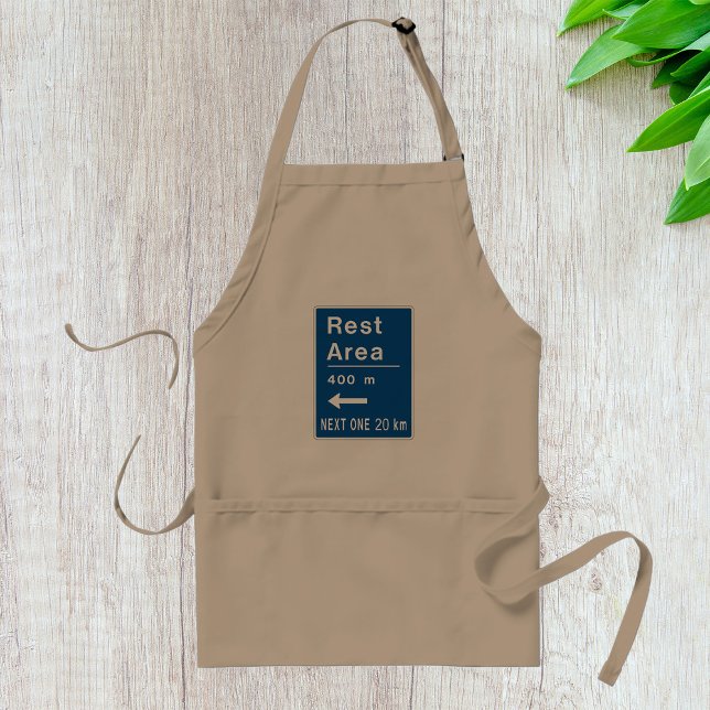 Rest Area 400m Left Road Sign Adult Apron (Creator Uploaded)