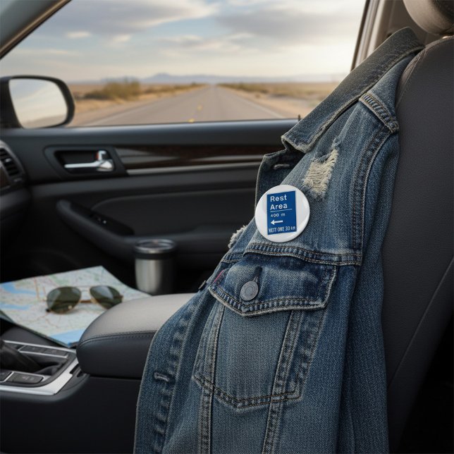 Rest Area 400m Left Road Sign Button (Creator Uploaded)