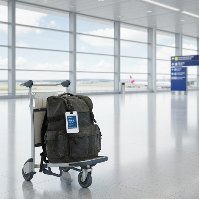 Rest Area 400m Left Road Sign Luggage Tag (Creator Uploaded)