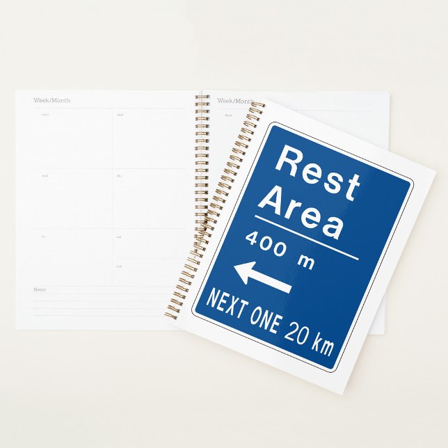 Rest Area 400m Left Road Sign Planner (Creator Uploaded)