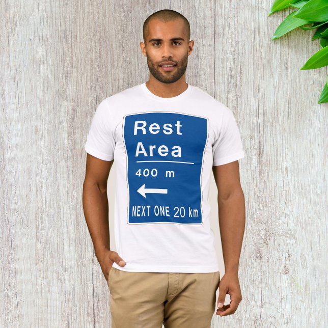 Rest Area 400m Left Road Sign T-Shirt (Creator Uploaded)
