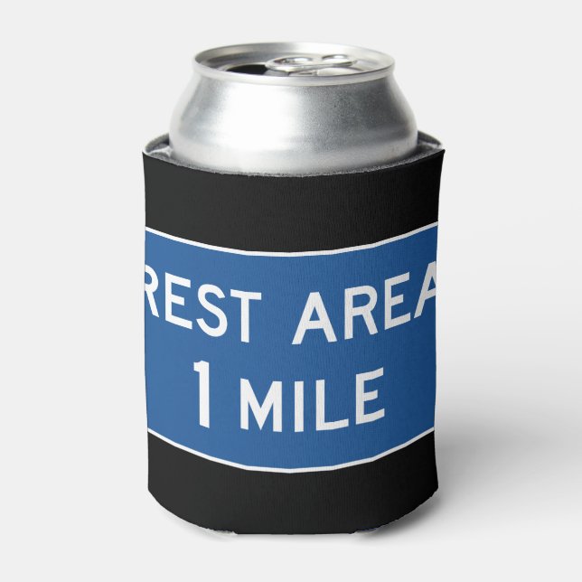Rest Area Road Sign Can Cooler (Can Front)