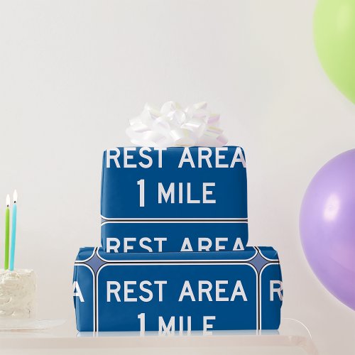 Rest Area Sign Wrapping Paper