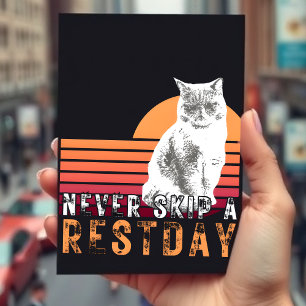 Rest Day Distressed Cat Design Style  Postcard