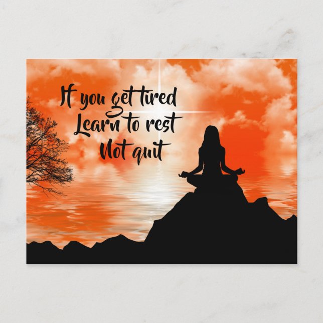 Rest, Don't Quit Inspirational Motivational Quote Postcard (Front)