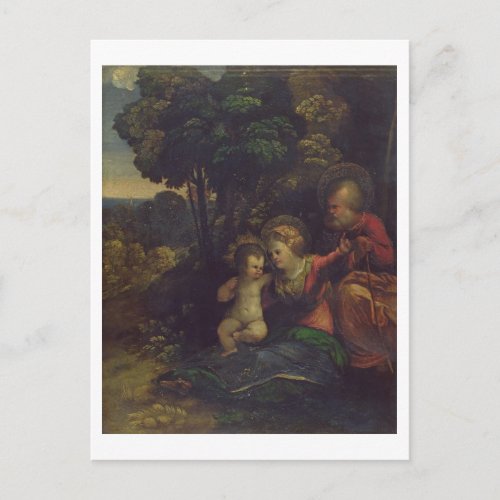 Rest During the Flight into Egypt c1510_12 oil Postcard