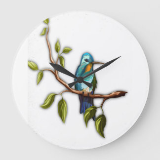 Rest easy tiny Hummingbird Large Clock