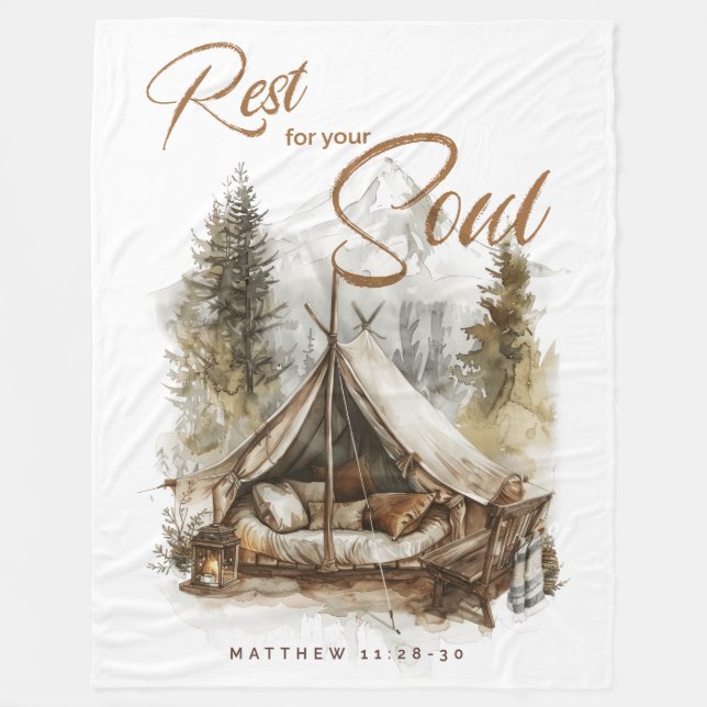 Rest For Your Soul Christian Boho Blanket (Front)
