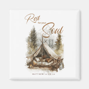Rest For Your Soul Christian Boho Magnet