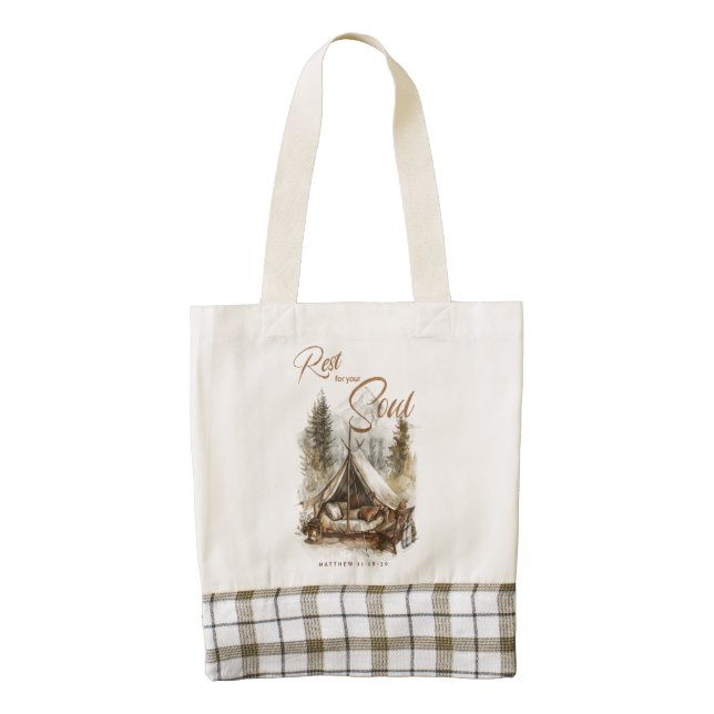 Rest For Your Soul Christian Boho Tote Bag (Front)