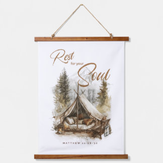 Rest For Your Soul Christian Boho Wall Tapestry