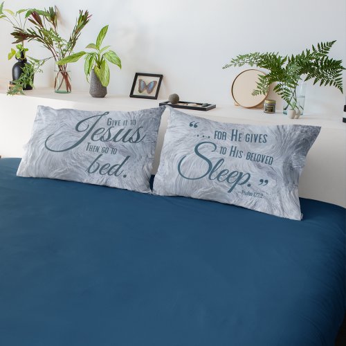 REST IN JESUS Christian Quote Pillow Case Set