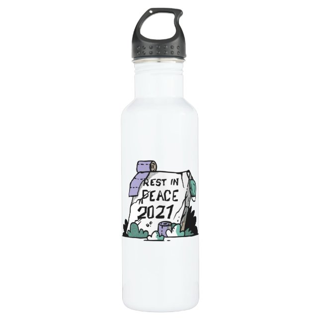 Rest in Peace 2021 Stainless Steel Water Bottle (Front)