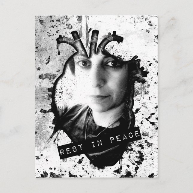 rest in peace anatomical heart postcard (Front)