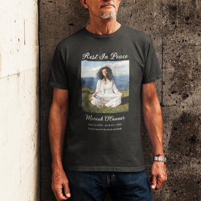 Rest In Peace Elegant Memorial Photo T-Shirt (Creator Uploaded)