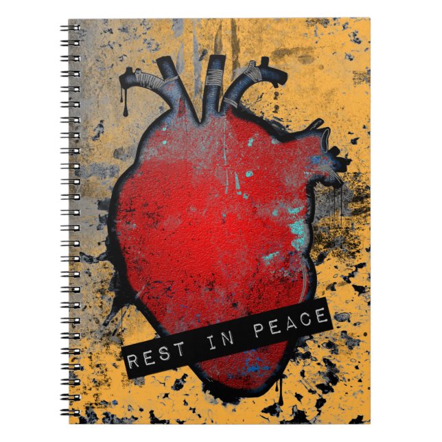 rest in peace emo heart notebook (Front)