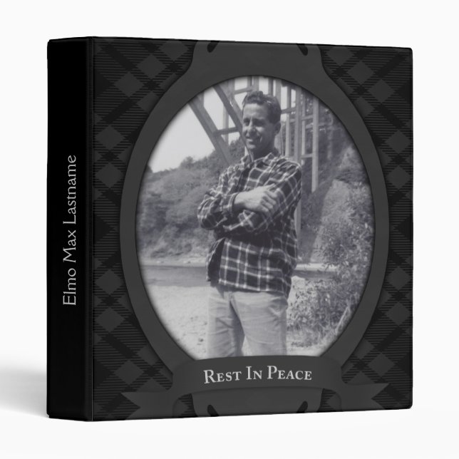 rest in peace funeral guest book 3 ring binder (Front/Spine)