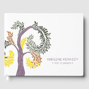 rest in peace funeral guest book tree by abbey