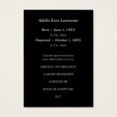 rest in peace funeral service announcements (Back)