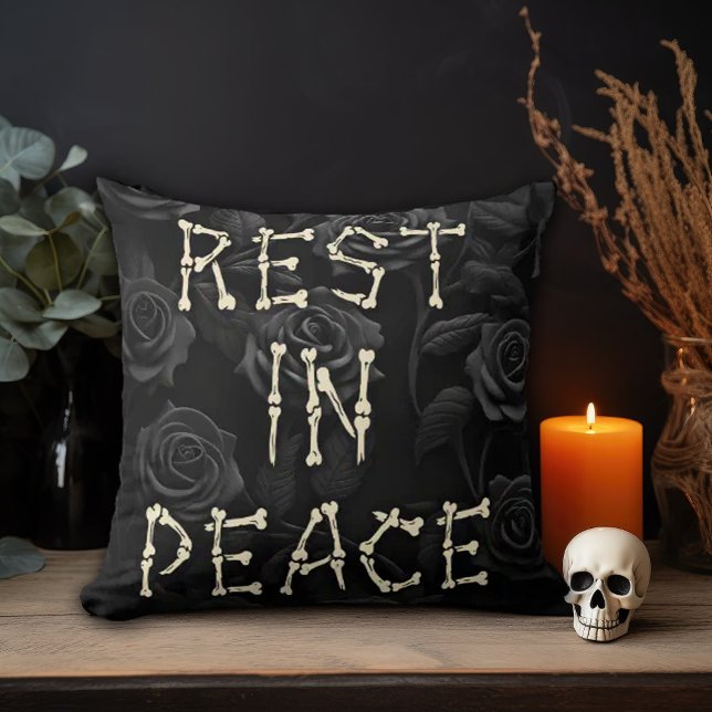Rest in Peace Gothic  Throw Pillow (Creator Uploaded)