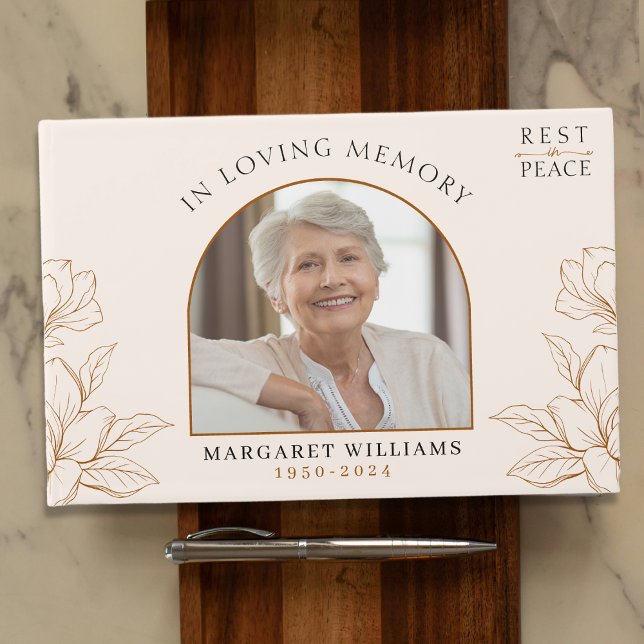 Rest in Peace In Memory Of Floral Photo Funeral Guest Book (Rest in Peace In Memory Of Floral Photo Funeral Guest Book
)
