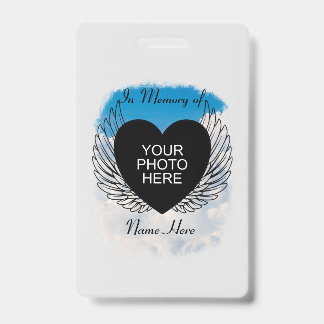 Rest In Peace In Memory of Wings and Clouds Badge