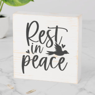 Rest In Peace Memorial Wooden Box Sign