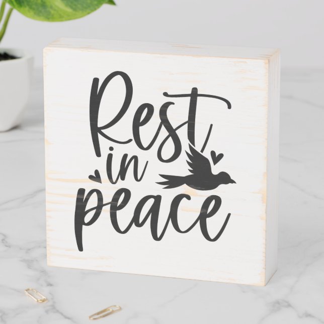 Rest In Peace Memorial Wooden Box Sign (In Situ Horizontal)