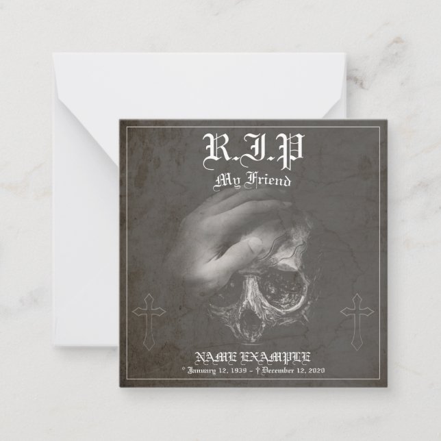 Rest in Peace my Friend - vintage Note Card (Front)