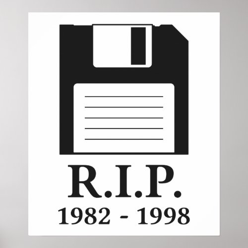 Rest in Peace RIP Floppy Disk Poster