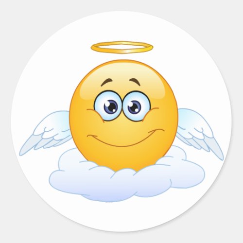 Rest in Peace RIP Heaven Angel Emoji Classic Round Sticker