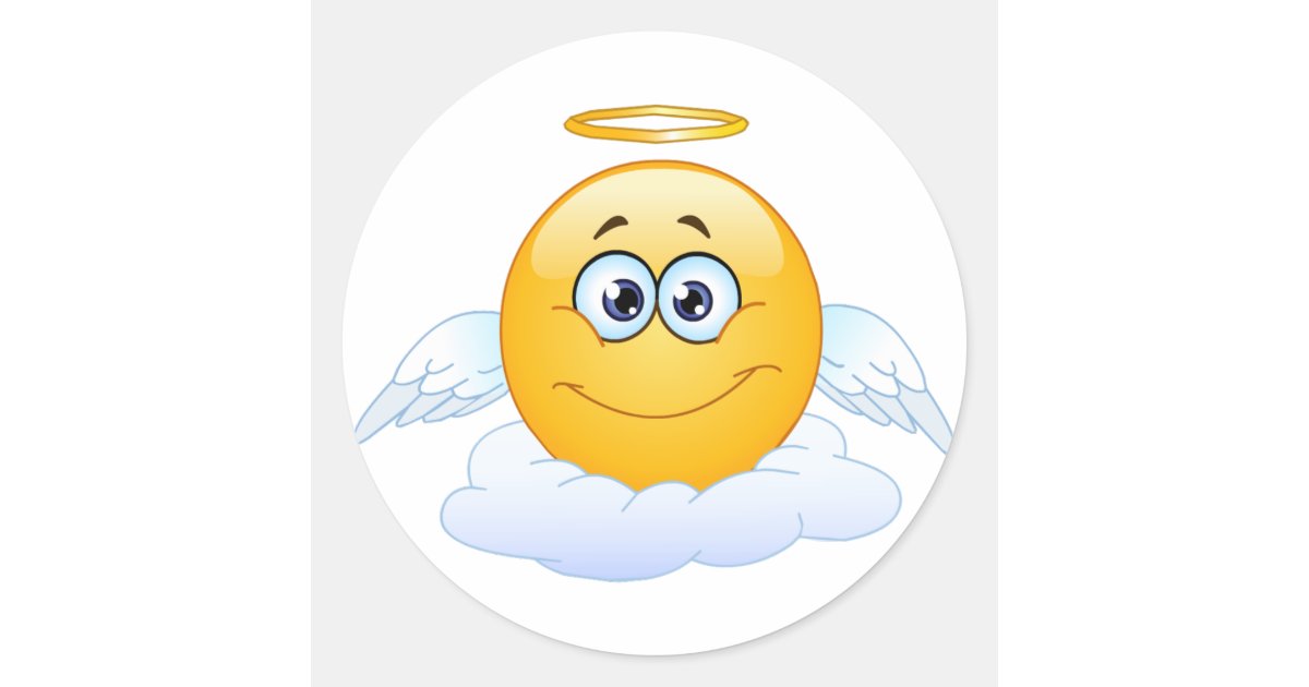 Rest in Peace RIP Heaven Angel Emoji Classic Round Sticker Zazzle
