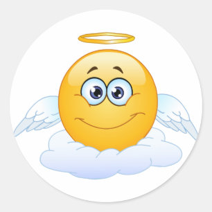 Rest in Peace RIP Heaven Angel Emoji Classic Round Sticker