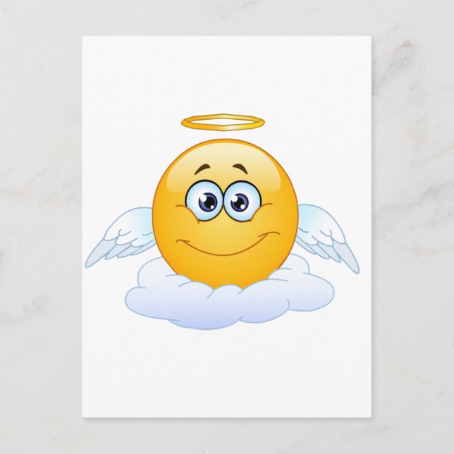 Rest in Peace RIP Heaven Angel Emoji Postcard (Front)