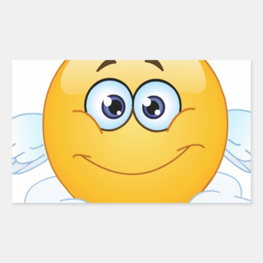 Rest in Peace RIP Heaven Angel Emoji Rectangular Sticker